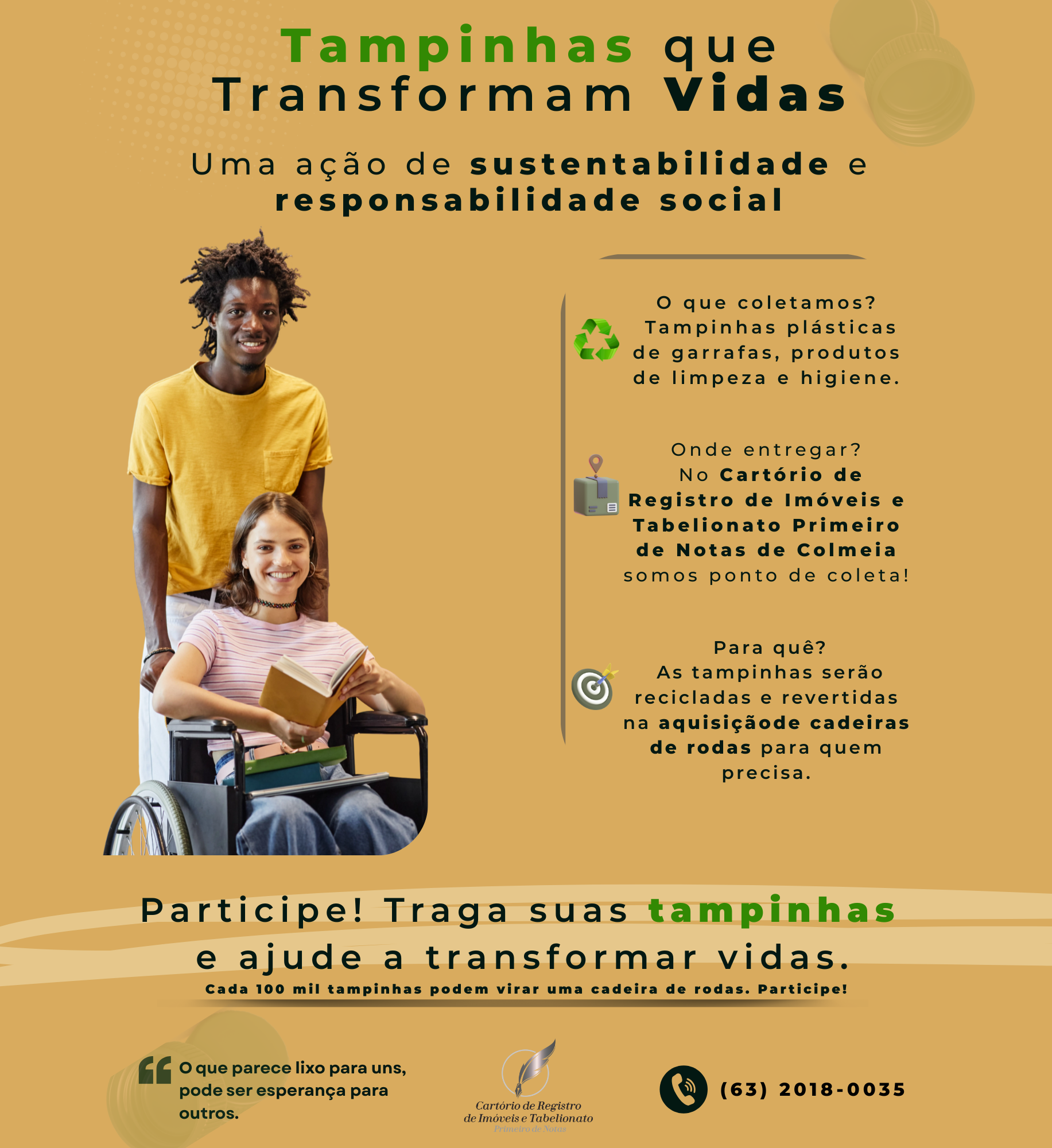 Campanha Tampinhas que Transformam Vidas continua ativa e reforça compromisso solidário com o Hospital do Amor